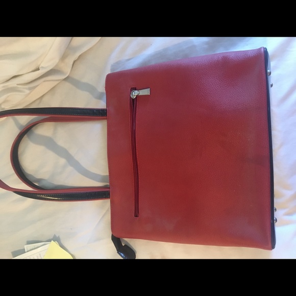 Kate Spade red/black structured tote. Gorgeous! - Picture 2 of 4